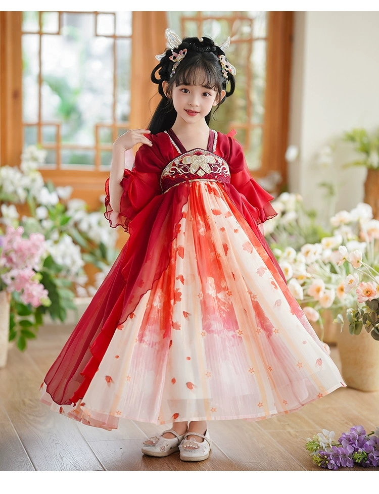 女童夏季汉服连衣裙古风齐胸齐胸飘逸仙气小女孩中国风