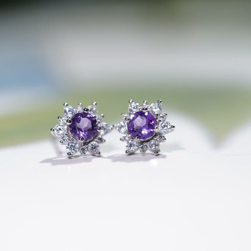 mC0082  紫水晶耳钉