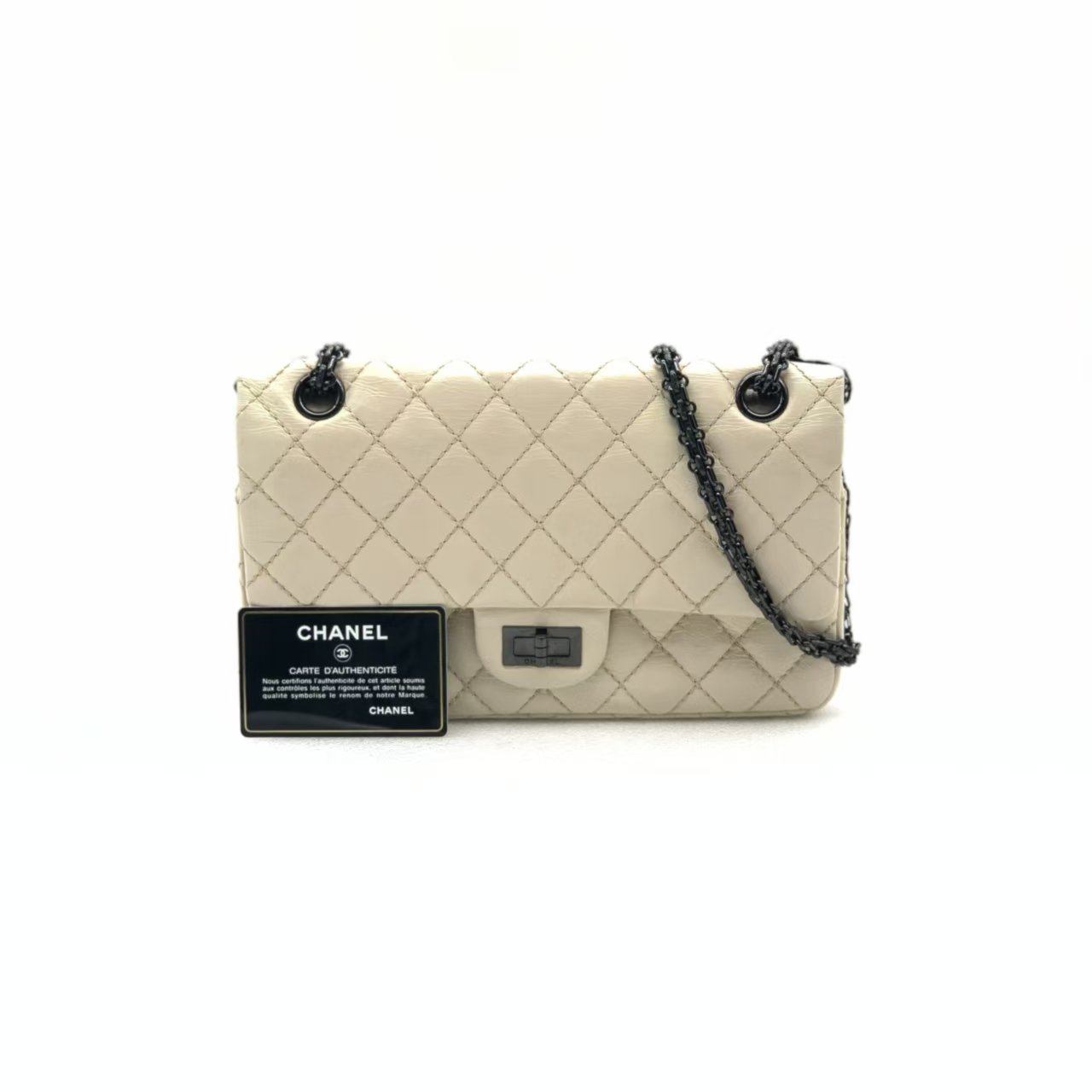 95新 Chanel/香奈儿 熊猫色小号2.55链条包