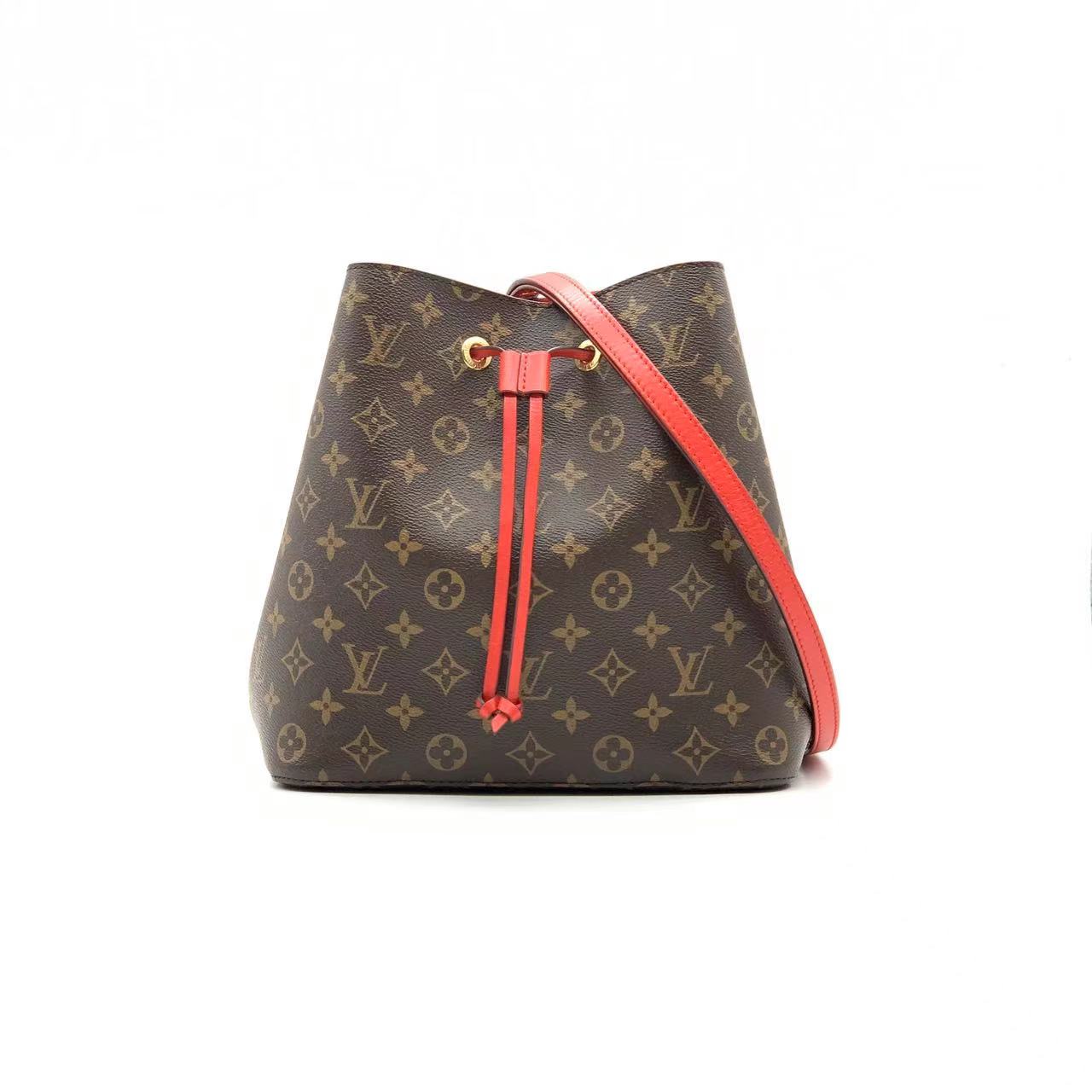 95新 LouisVuitton/路易威登 牛奢网/LV水桶包红水桶/女士棕色