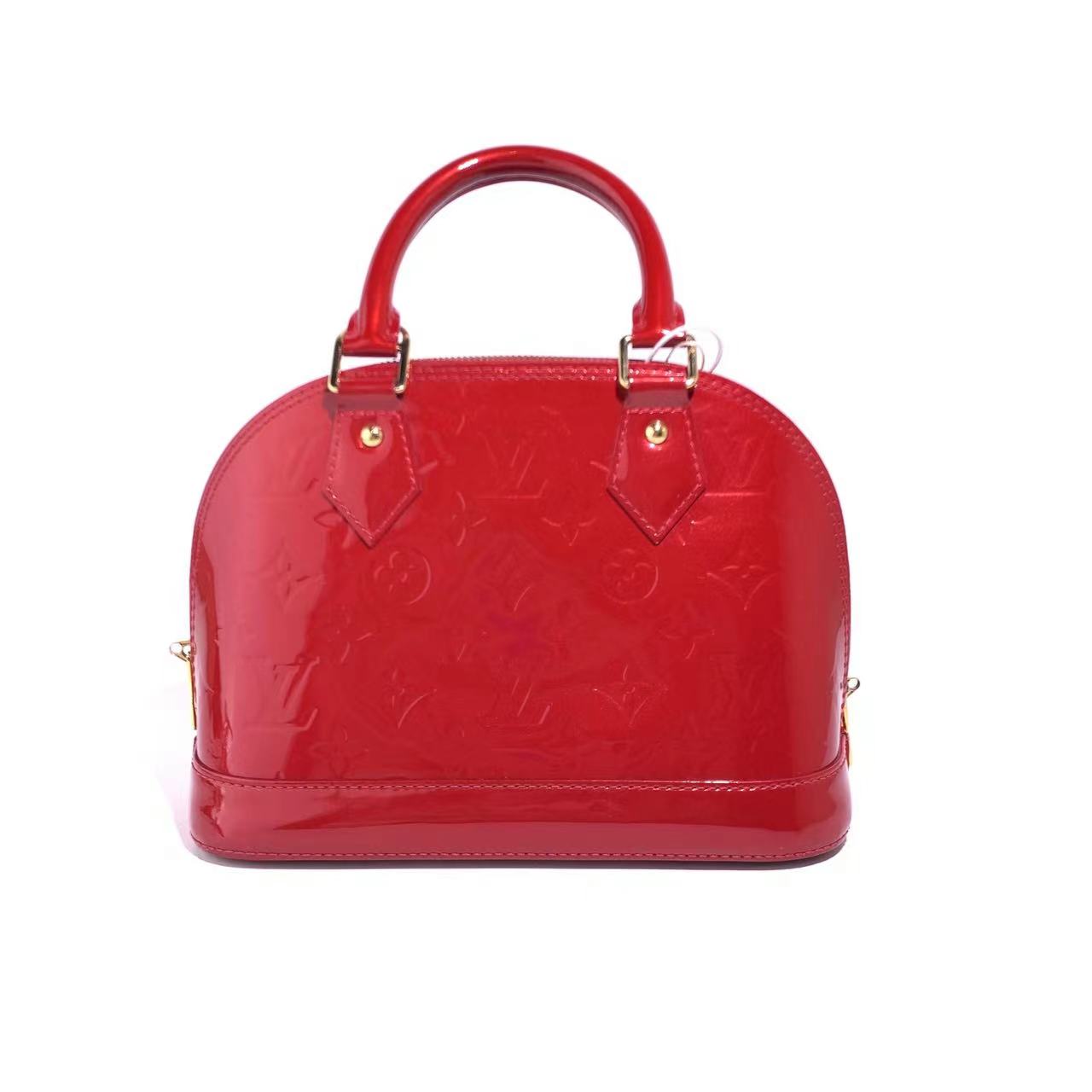 95新 LouisVuitton/路易威登 牛奢网/LV贝壳包红色alma bb/