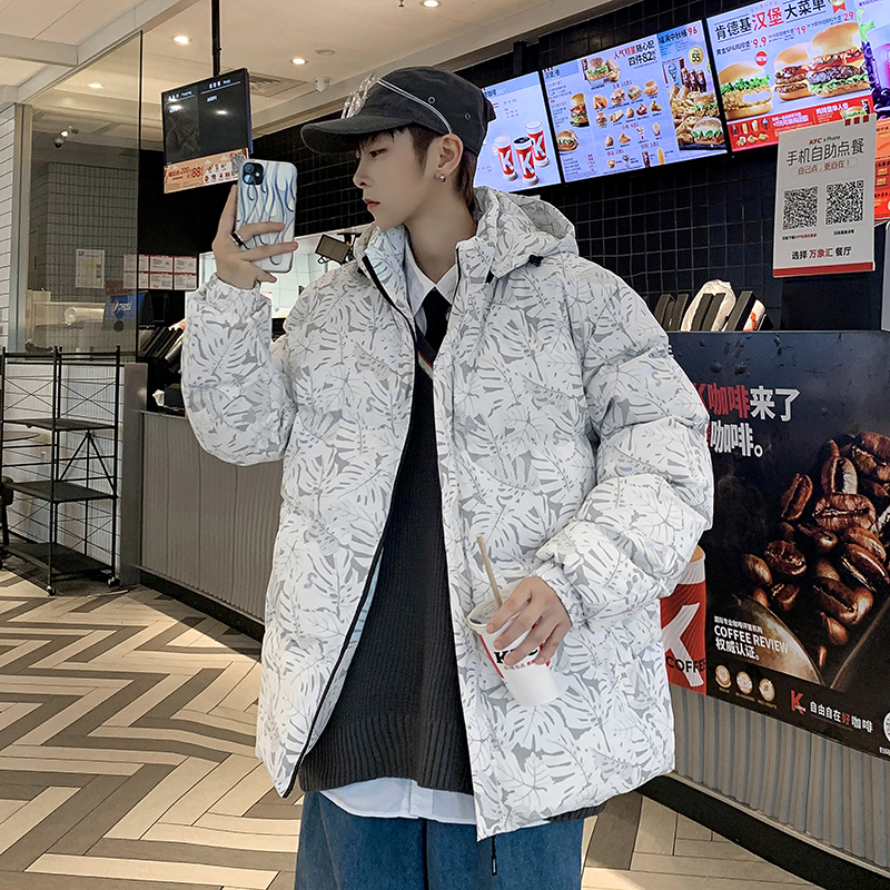 乔丹连帽棉服2023冬季新款保暖加厚宽松迷彩棉衣外套情侣棉袄男女
