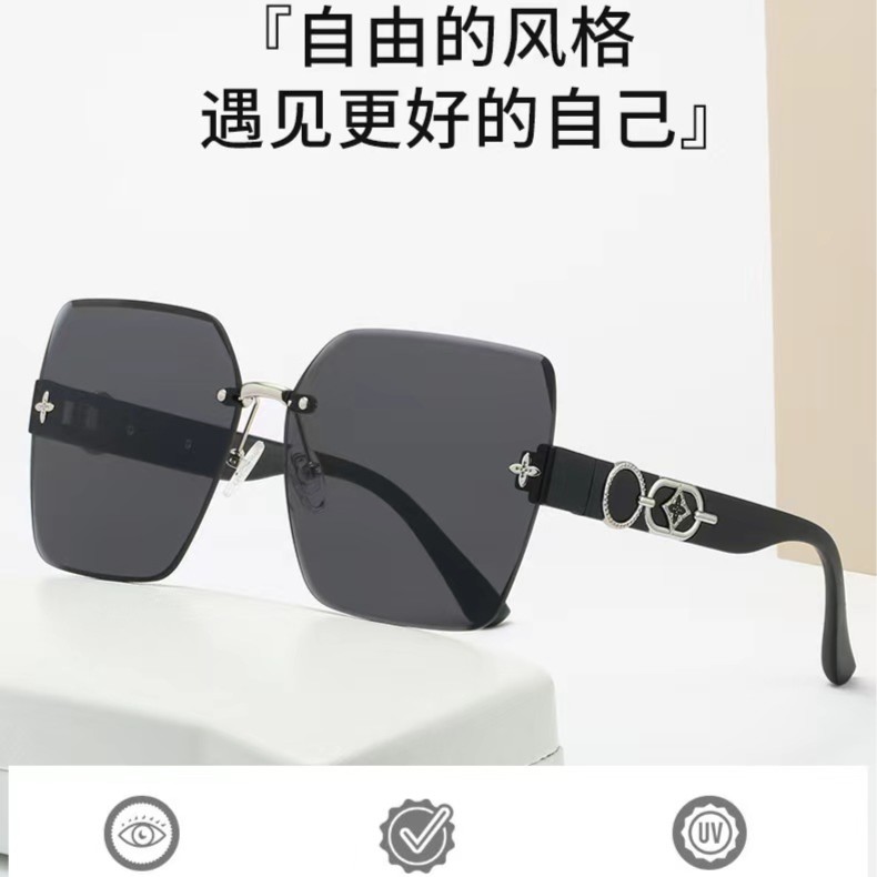 安纳塔新款网红无框气质太阳眼镜防紫外线潮流大框遮阳镜A214街拍