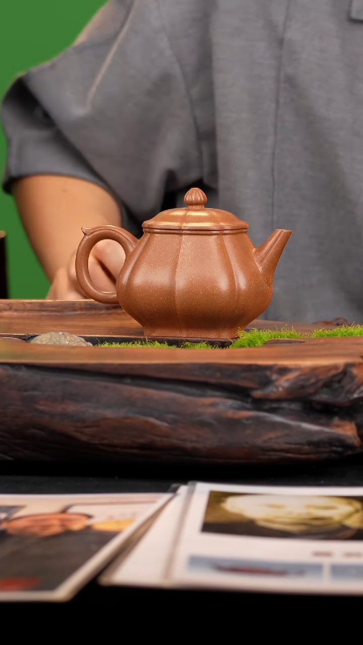 【闪购商品】紫砂茶壶早WJC 筋纹潘壶 玉成窑 230cc
