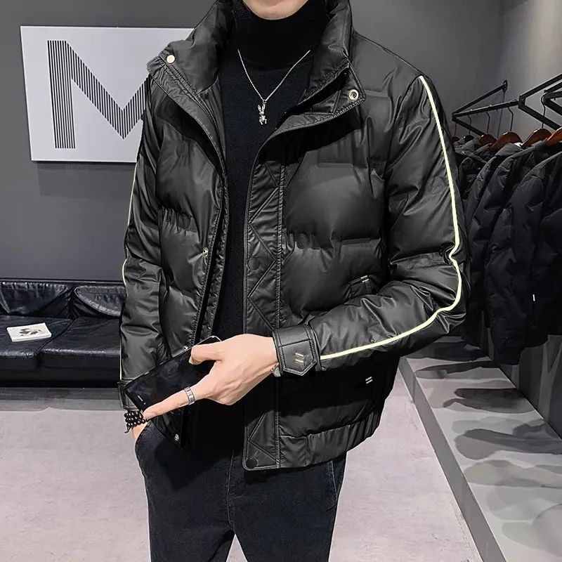 2023爆款羽绒服短款冬季装压花新品立领羽绒衣男士潮牌加厚外套衣