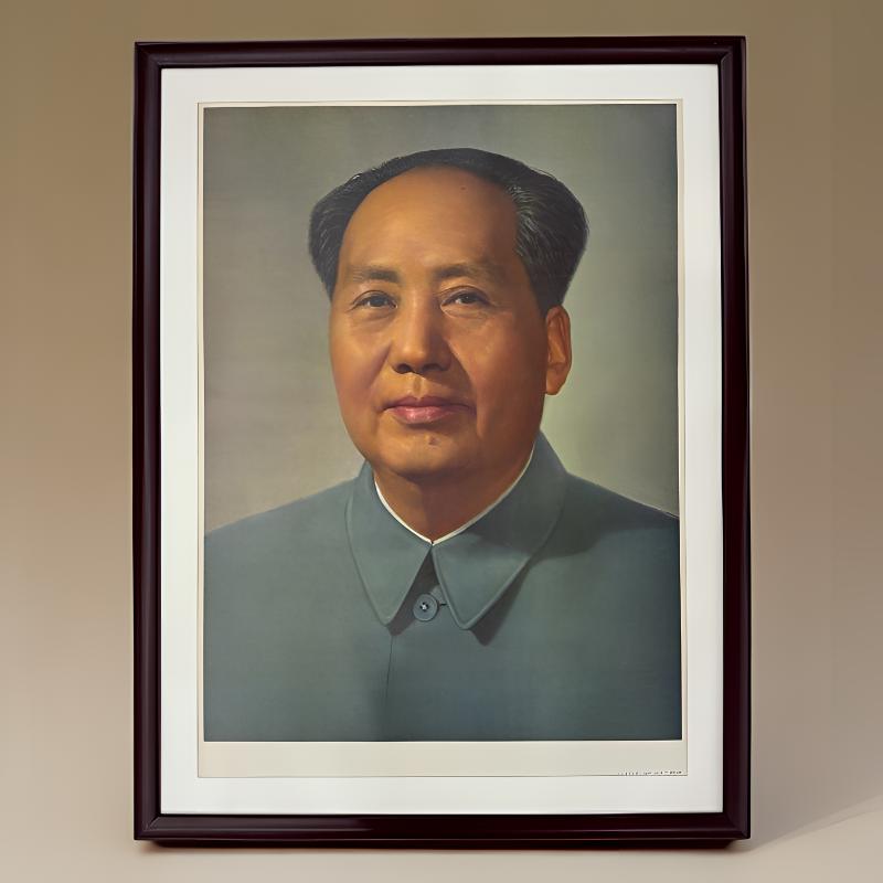 毛主席挂画 79年出版印制 外框83*64厘米 保真包老
