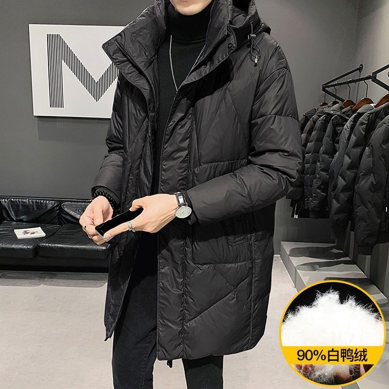 冬季羽绒服男士中长款2022年新款加厚冬装潮流保暖连帽外套