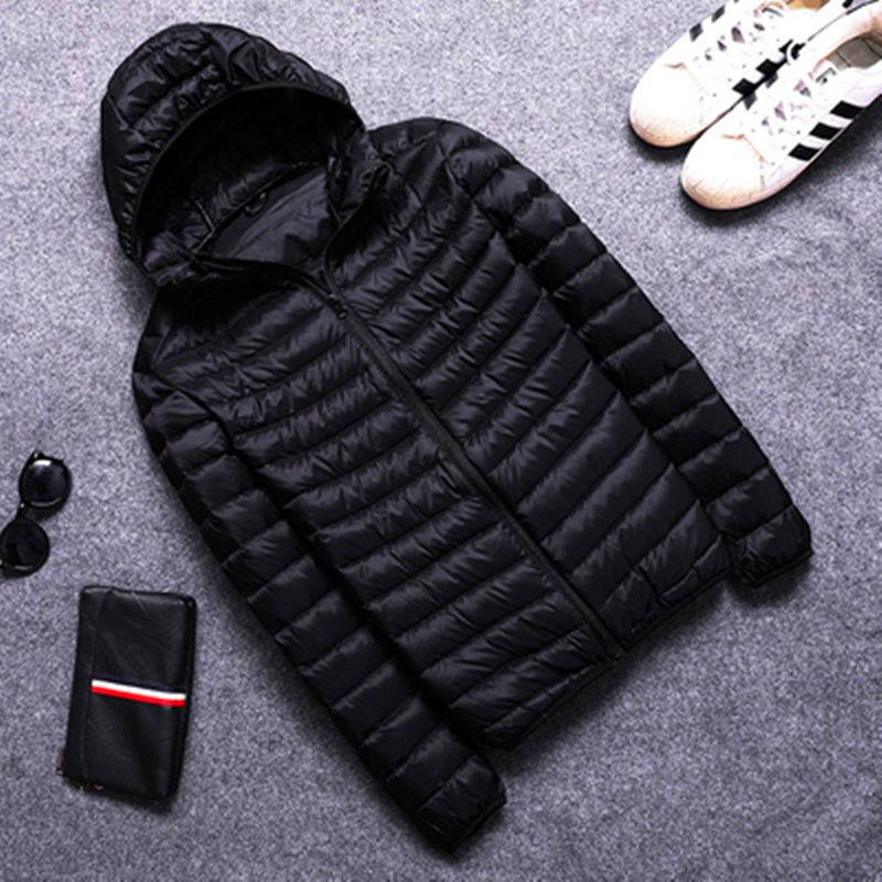 冬季轻薄羽绒服服连帽男士青年韩版修身棉衣男保暖外套短款