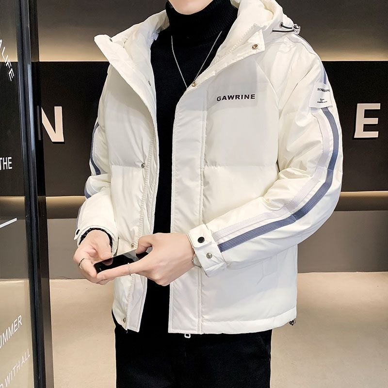 羽绒服男冬季2022年新款潮流帅气修身短款连帽加厚保暖冬装