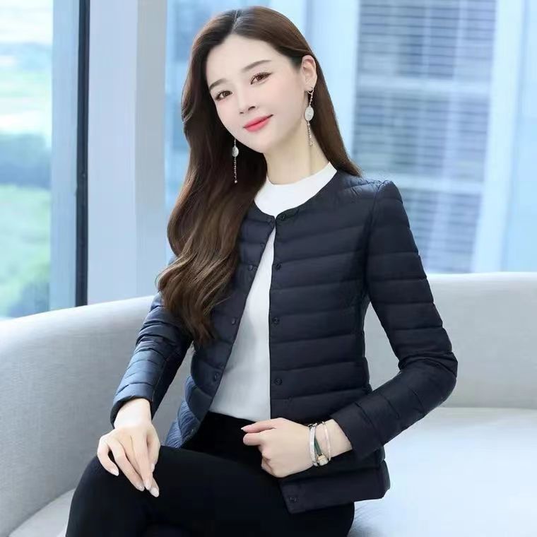 反季羽绒服服女轻薄短款内穿小棉袄保暖无领内胆洋气丝棉秋
