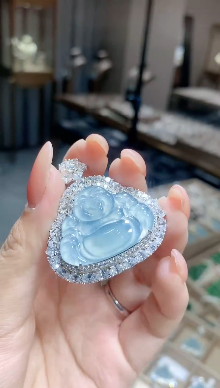 【闪购商品】翡翠颈饰银S925镶嵌佛公发一件