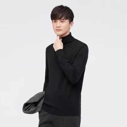 01-F032高领 U+春秋男士发热束袖翻领T恤上衣保暖打底衫