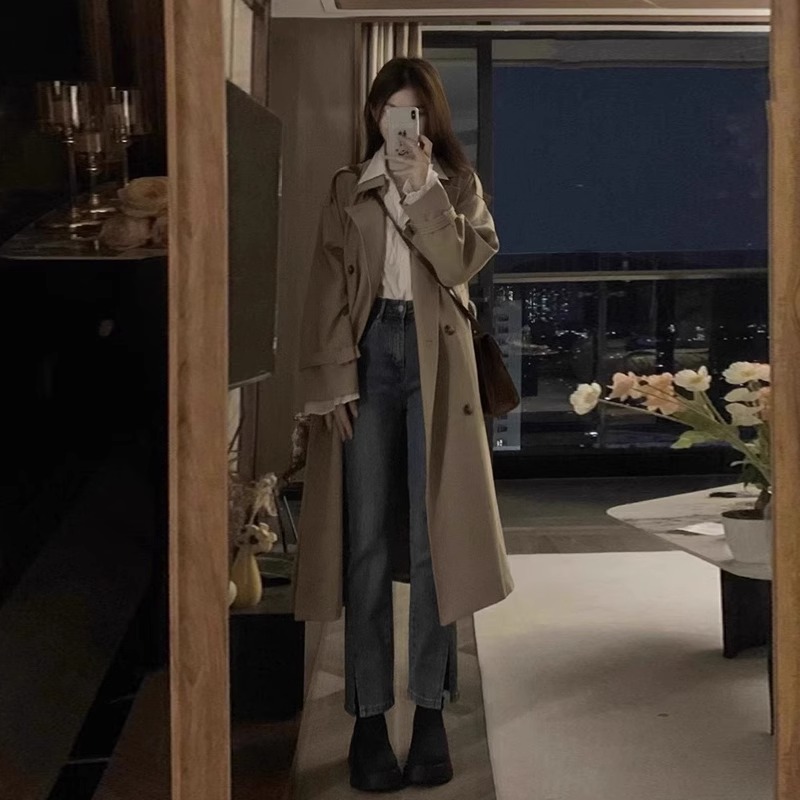 卡其色风衣外套女2025秋季早春秋英伦风中长款小个子今年流行大衣