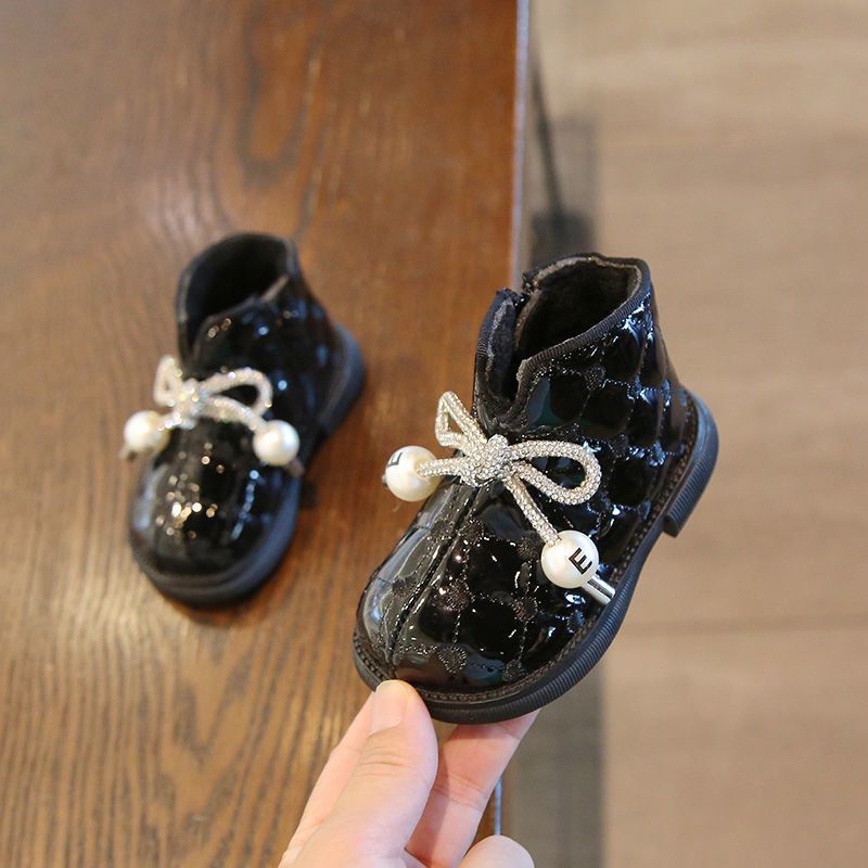 【小扬哥推荐】女童短靴小皮鞋2024秋冬小童公主加绒加厚婴儿棉鞋