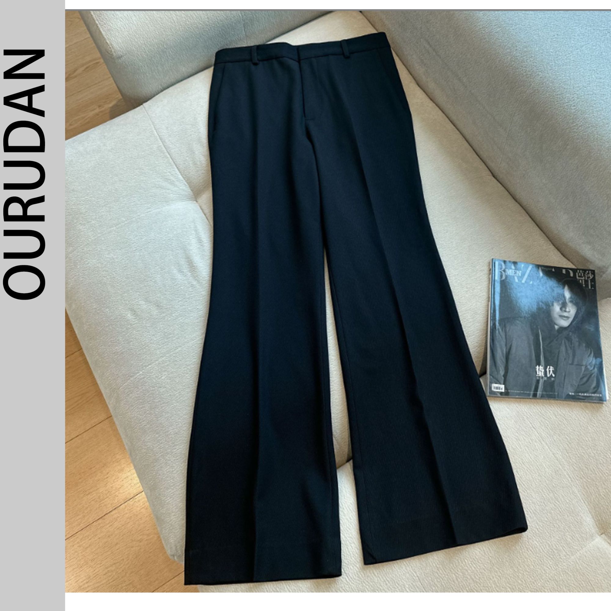 欧如丹【研发】小白同款高级垂感简约设计ins风微喇百搭西装裤男女