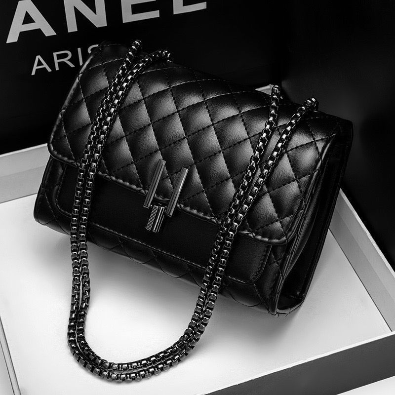 女包包新款2025网红小方包百搭单肩包小香风菱格链条包斜挎包时尚
