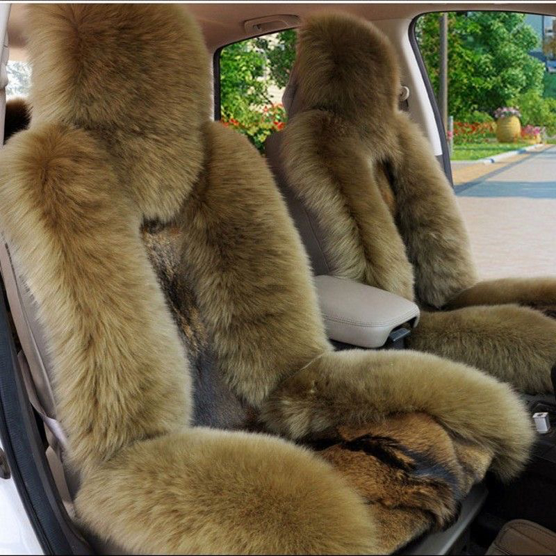 冬季羊毛座套 狼皮汽车坐垫 真皮皮毛一体坐垫新款纯羊毛绒座垫套