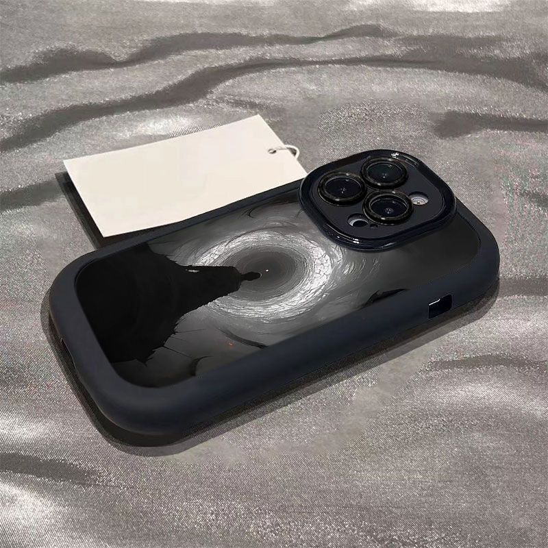 冷淡风黑洞苹果14promax手机壳iphone15全包13pro高级12p软壳11男