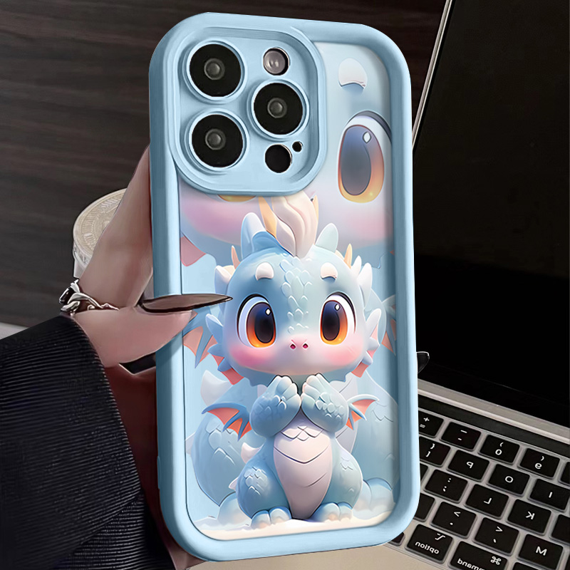 新年国潮可爱龙宝iphone苹果15手机壳14promax网红13/12防摔X萌龙