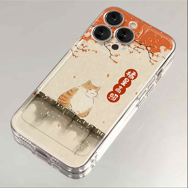 橘星高照猫咪iphone15苹果手机壳14promax硅胶13pro透明12创意11