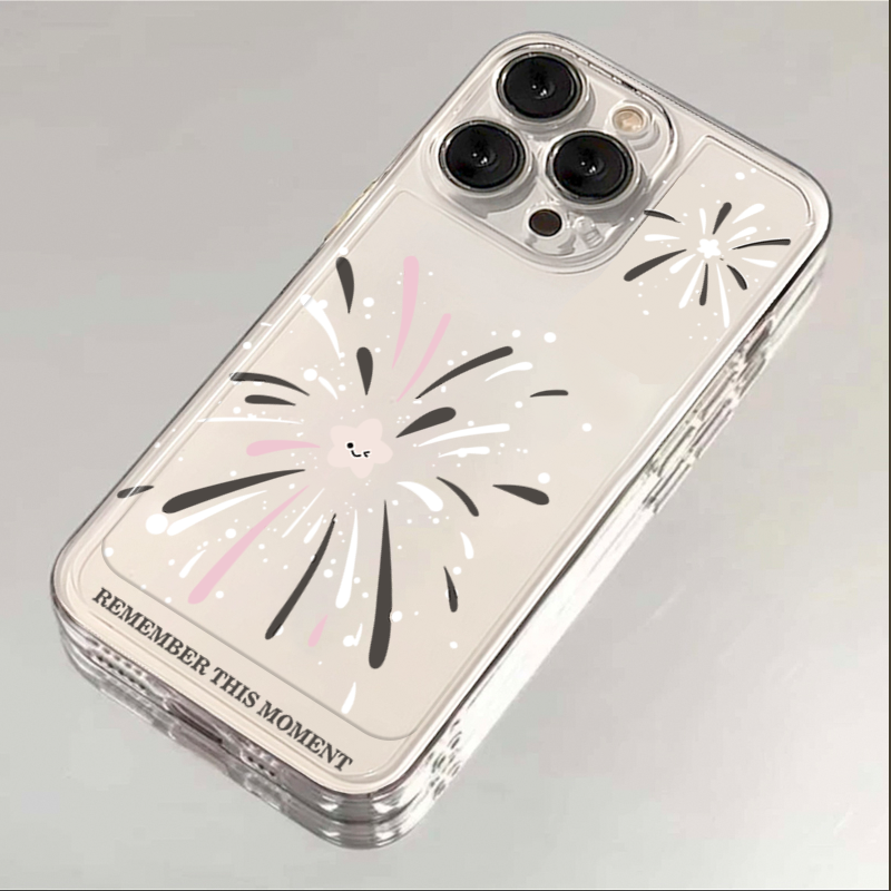 新年幸运烟花iphone15苹果手机壳14promax硅胶13pro透明软12创意