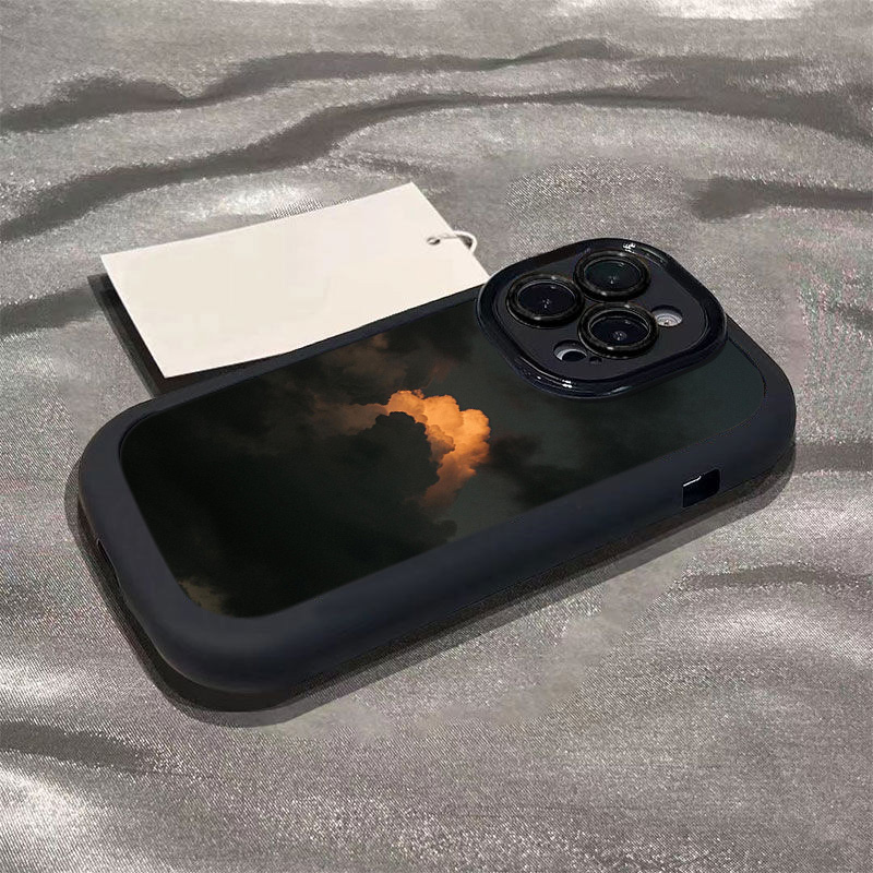 浪漫火烧云苹果14promax手机壳iphone15全包13pro硅胶12p女11防摔