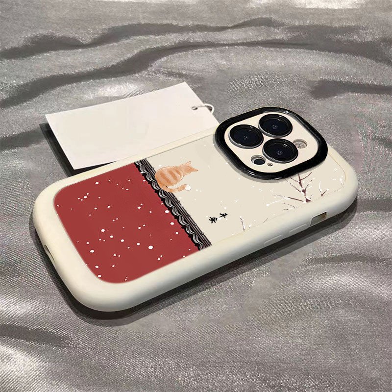 红墙瓦砖橘猫14promax手机壳iphone15全包13pro高级12p软壳11新年