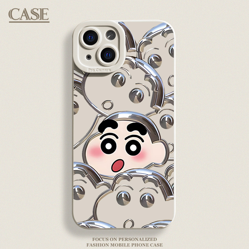 金属小新iphone15可爱苹果手机壳14promax硅胶13p/11全包12防摔XS