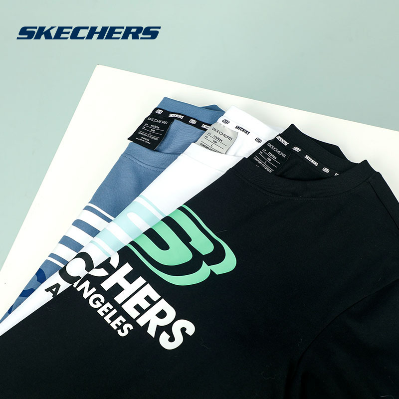 斯凯奇短袖t恤男体恤宽松潮流百搭夏季新款正品上衣服夏季薄款