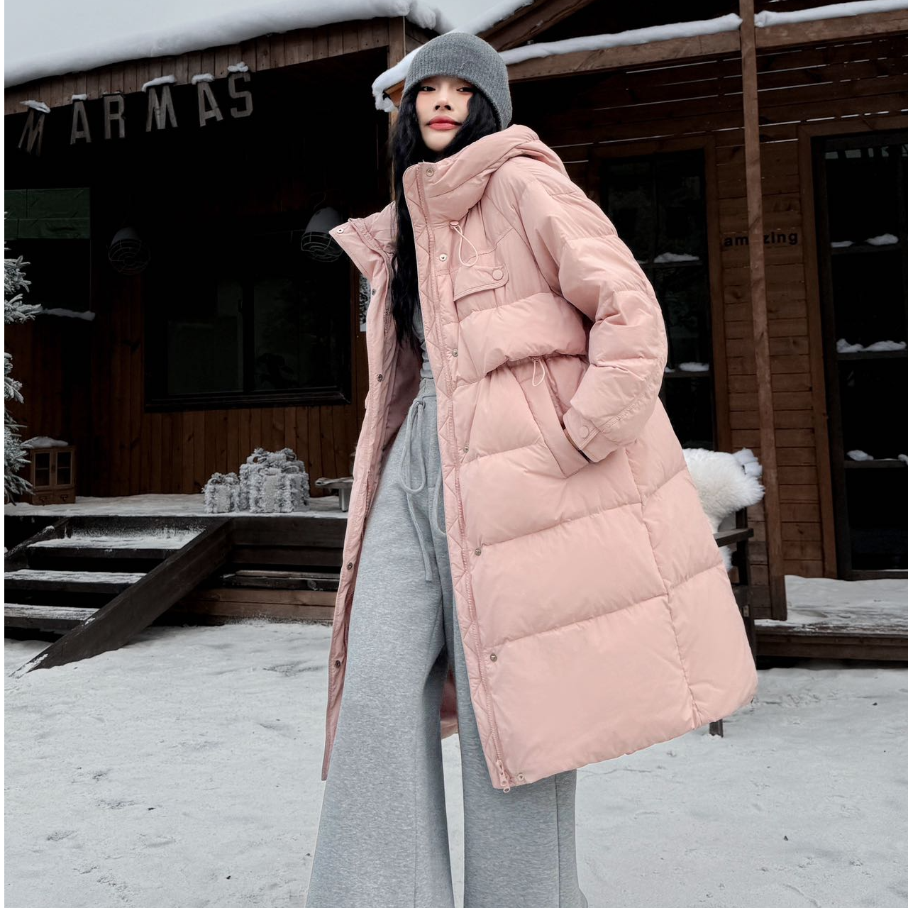 Q91057 连帽羽绒服女短款冬季2024新款白鸭绒韩版宽松外套