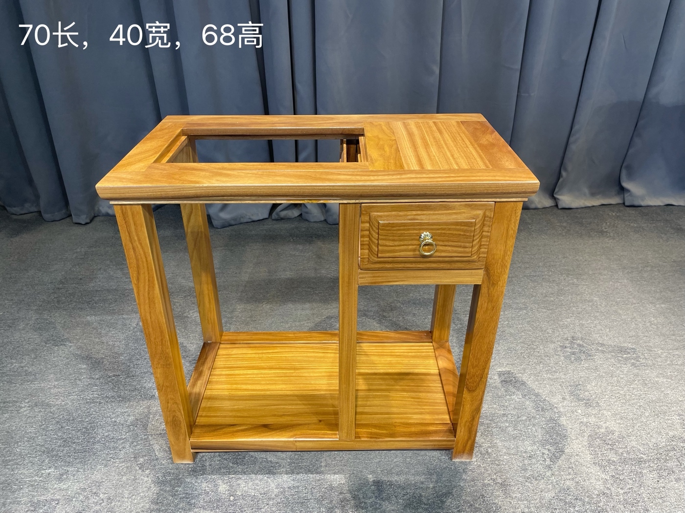 柚木单抽茶水柜茶车边几长70宽40高68