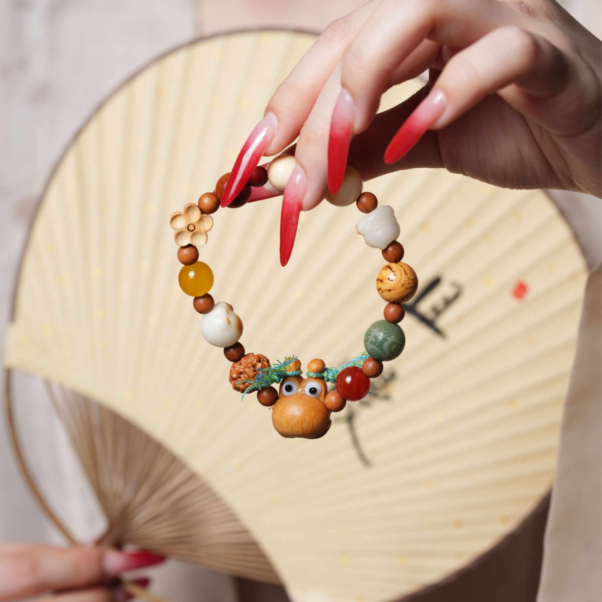 【道木文创】呱呱 菩提多宝雕刻 梅花 国风设计