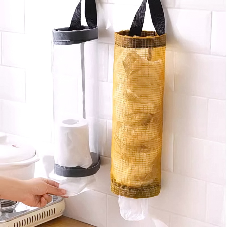 垃圾袋收纳神器储物袋厨房塑料袋挂袋收集购物袋悬挂壁挂抽取整理