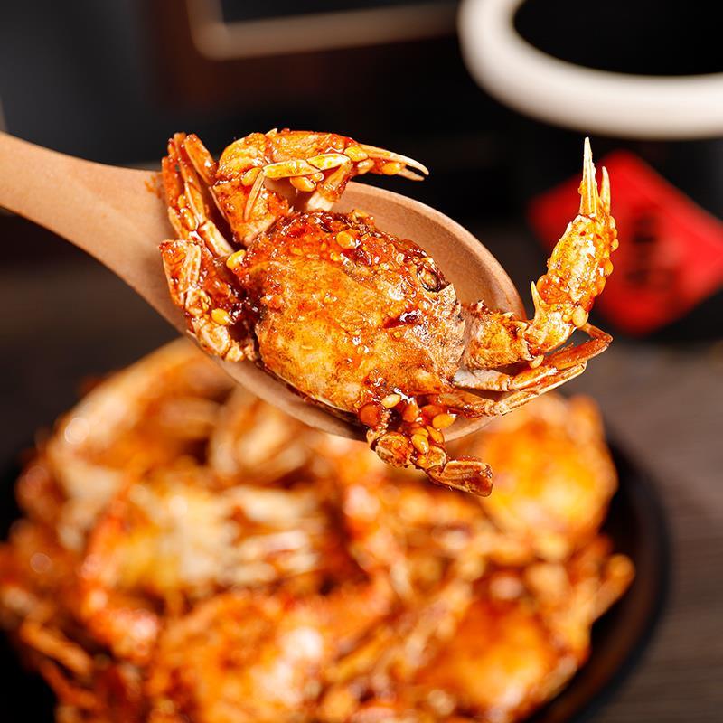 香辣蟹即食怀旧海鲜麻辣小螃蟹肉下酒菜网红后海味童年小零食姜0g