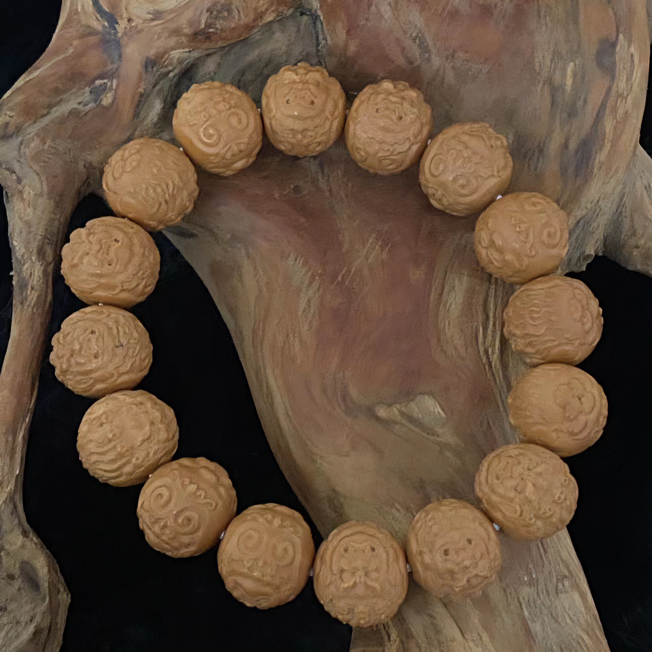 猴头手串雕刻全品大黑天（15颗）