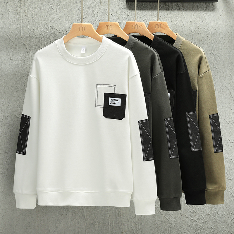 卫衣男士春秋季2023新款潮牌圆领上衣服潮流套头宽松长袖恤工作装