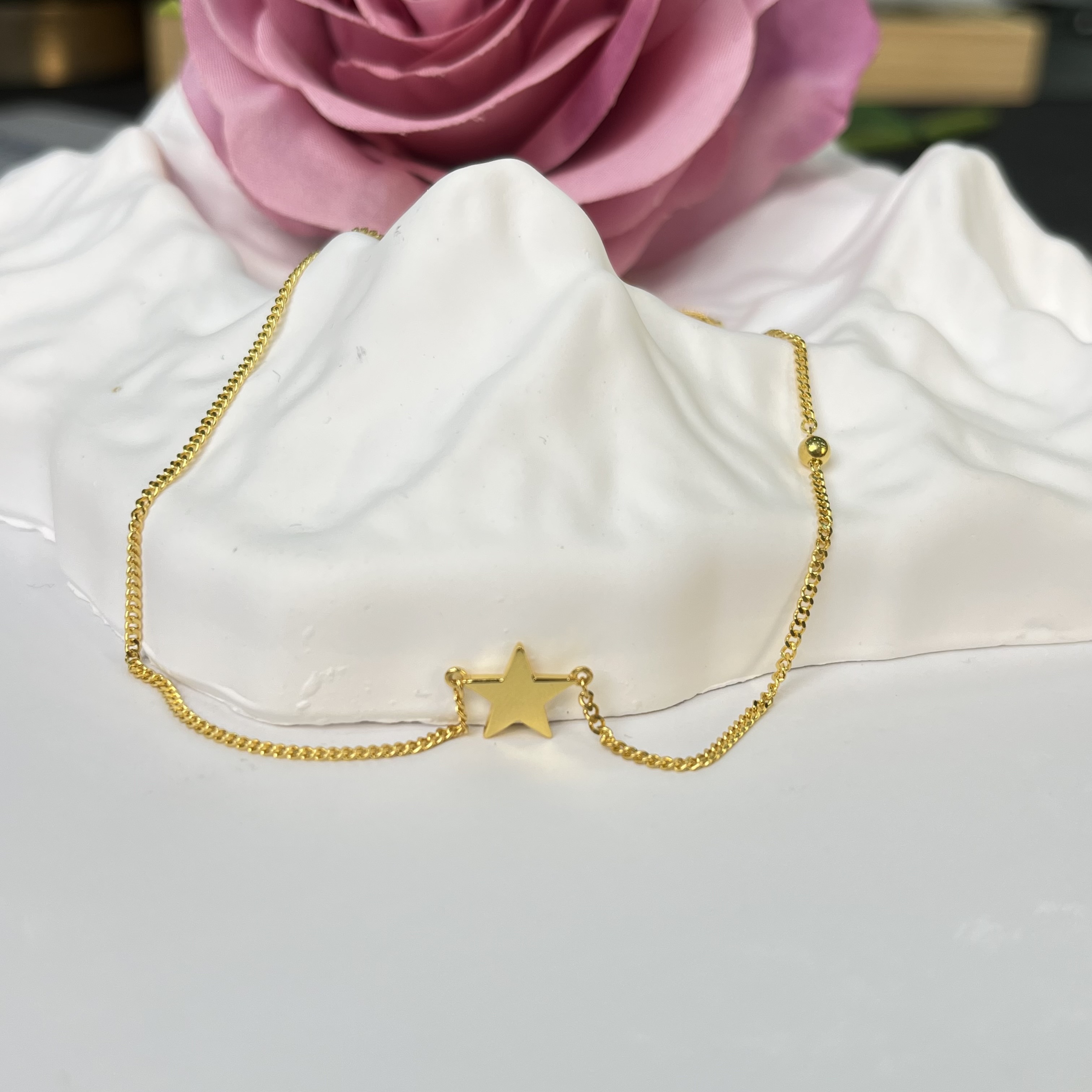 足金999黄金5G工艺时尚简约星星套链