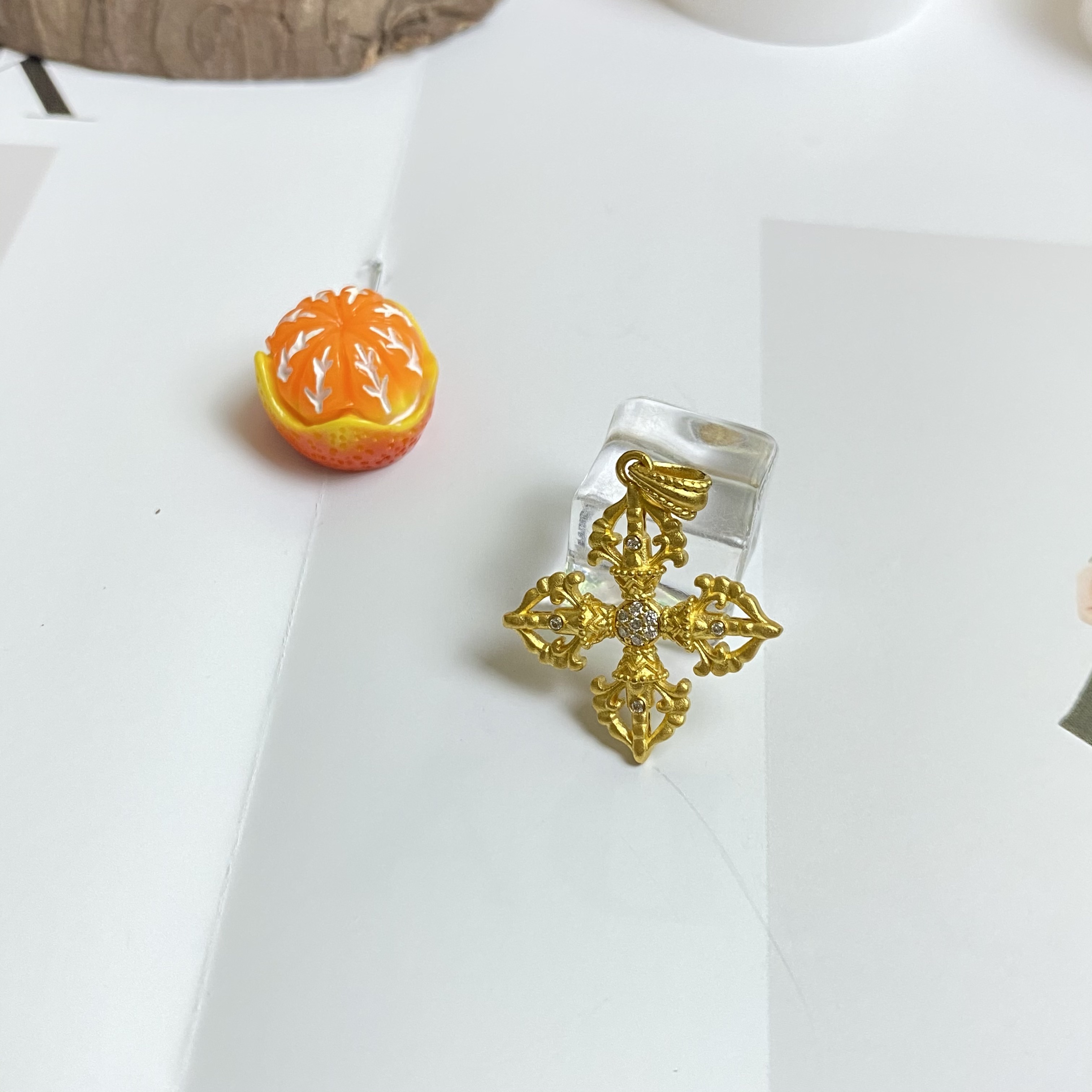 足金999黄金5G工艺时尚金刚杵吊坠