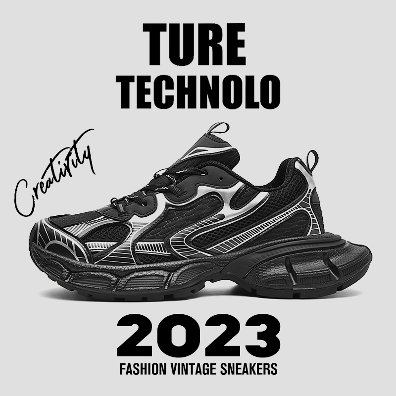 巴黎老爹鞋男鞋2023新款冬季厚底增高运动休闲情侣款黑色跑步潮鞋