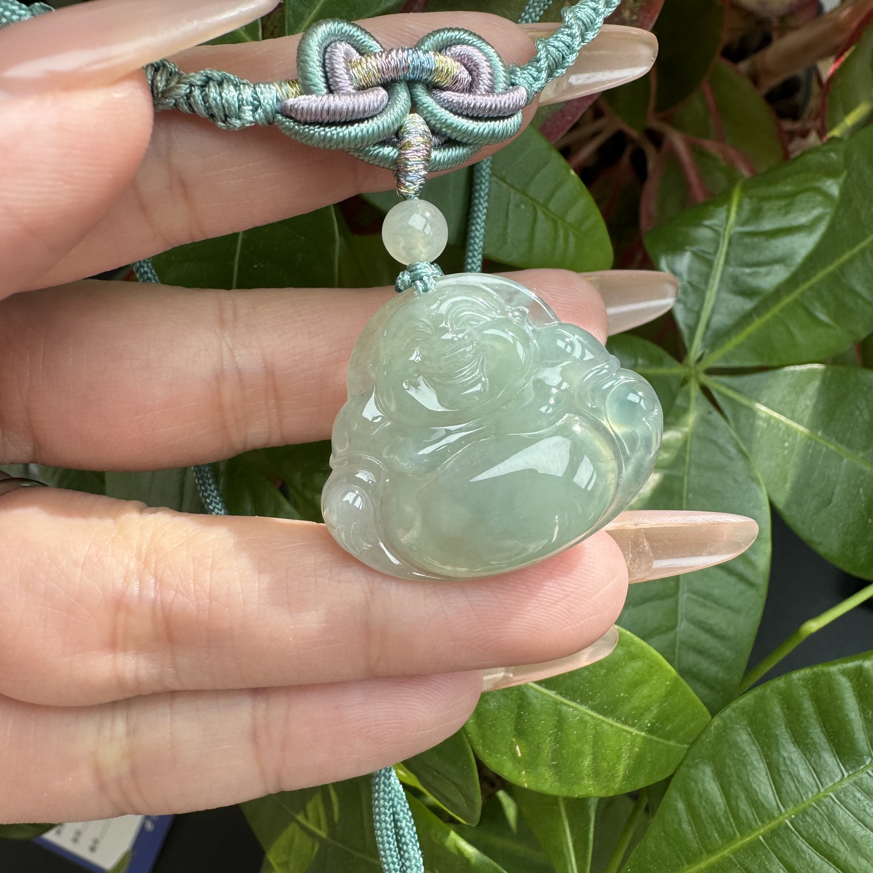 天然缅甸翡翠冰种佛公无纹裂