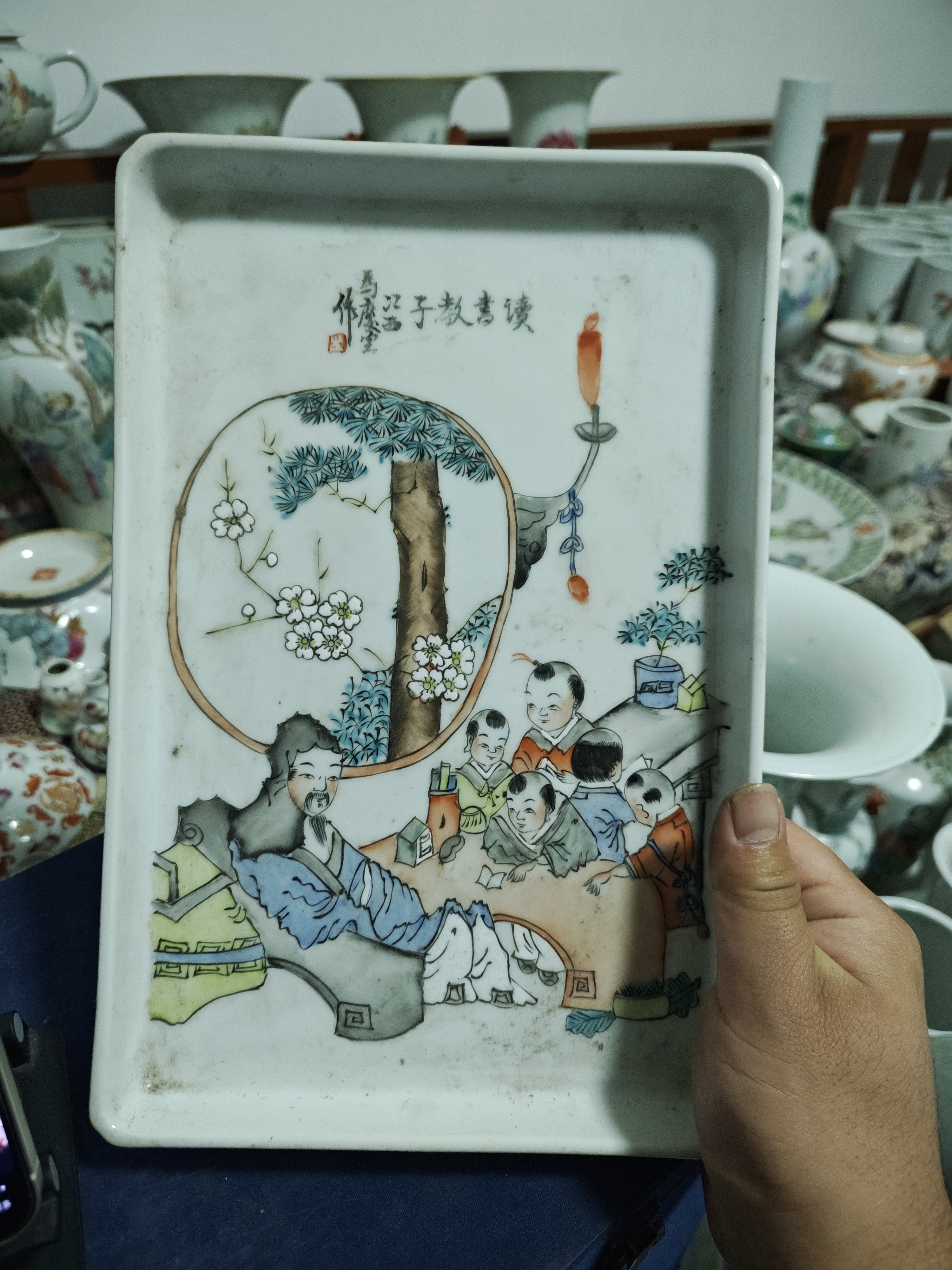 粉彩人物故事大盘