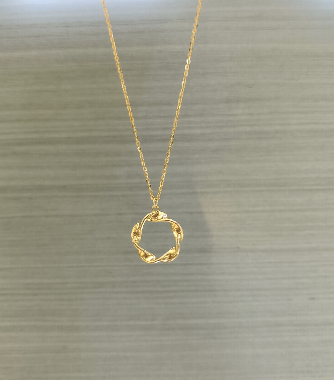 金熹福足金999【莫比乌斯套链】时尚百搭简约灵动金色