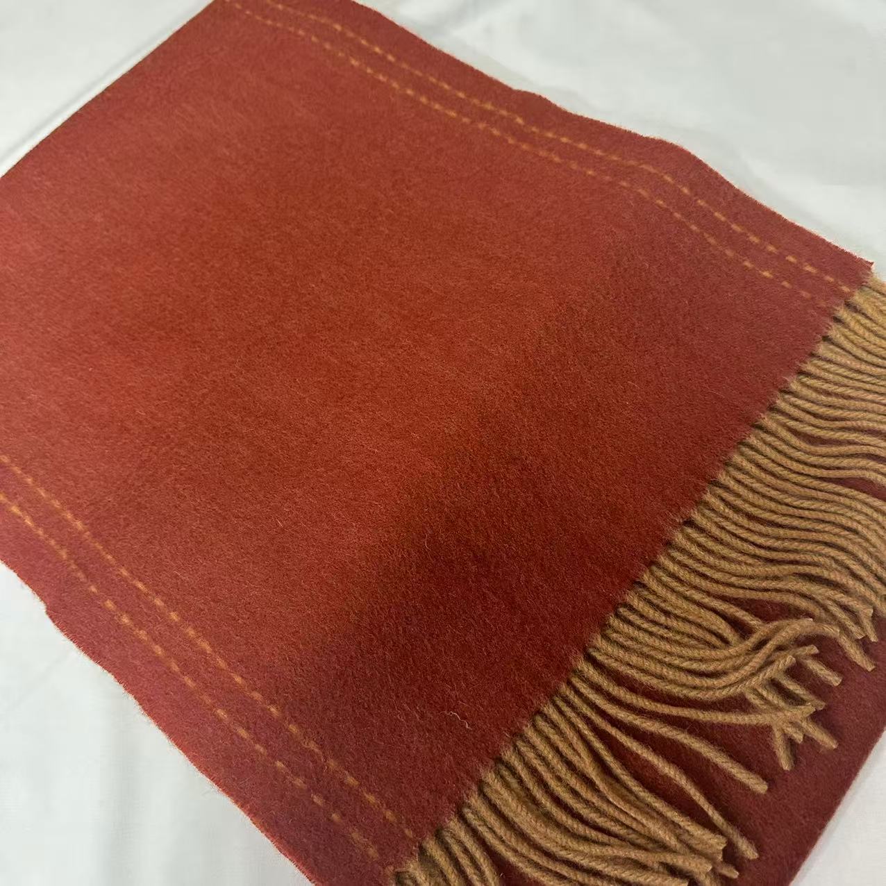 羊毛长巾-焦糖线条 180*30cm丝巾