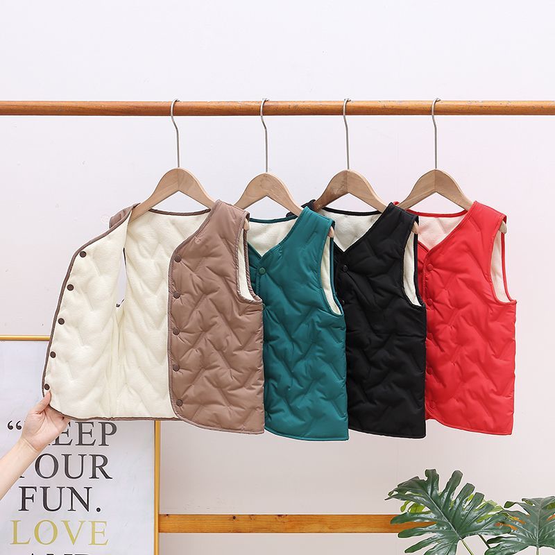 【品牌】儿童马甲秋冬季加绒男女童装背心中小学生内胆外穿坎肩新
