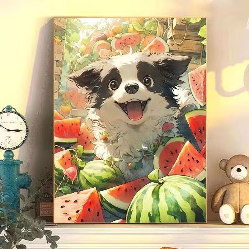 diy数字油画壁画挂画玄关画装饰画简约手工填色