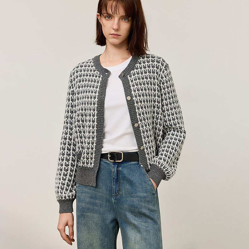 LILY冬新款女装毛织开衫124419TC928