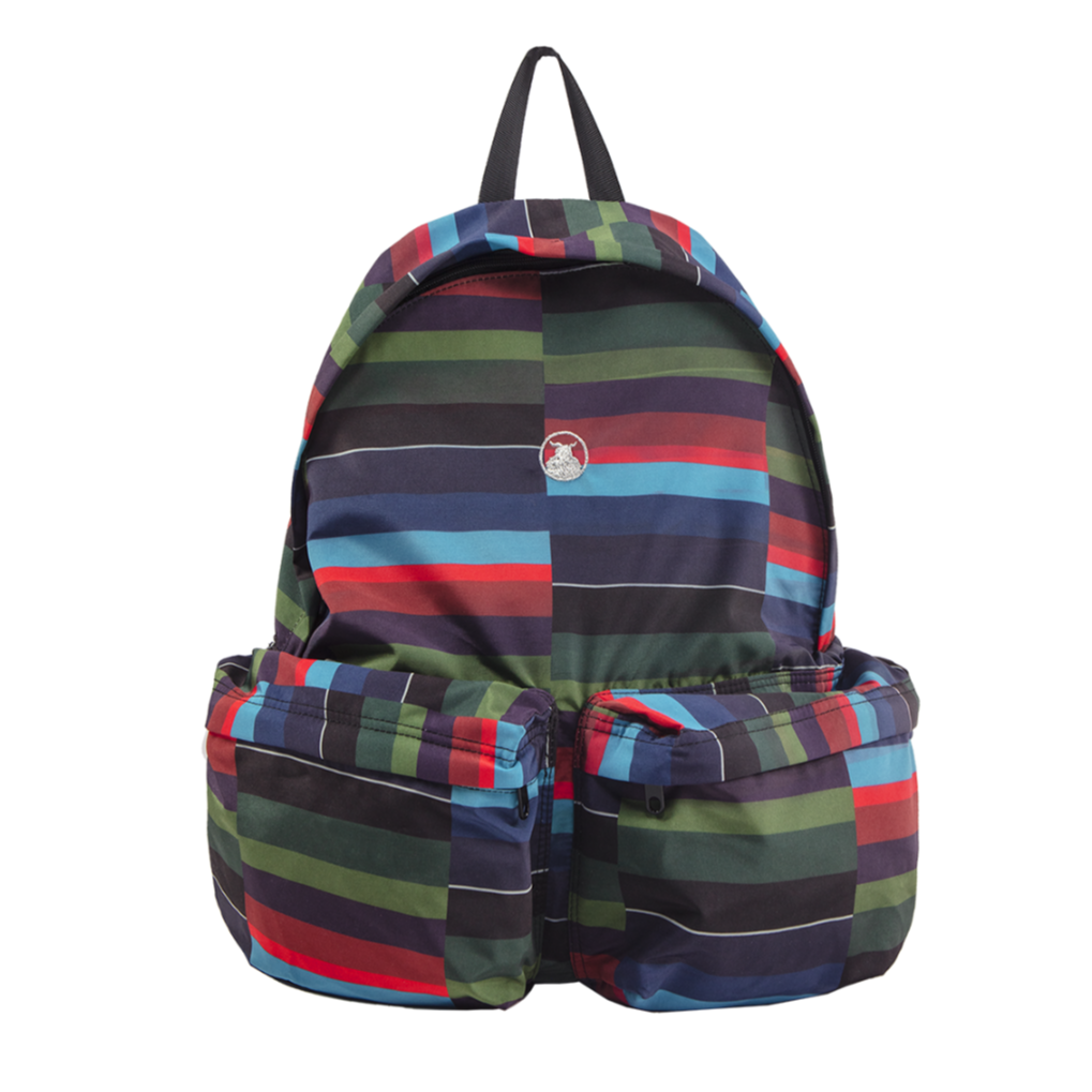 圣山服饰 原创设计2023秋冬系列中性条纹双肩包学生休闲