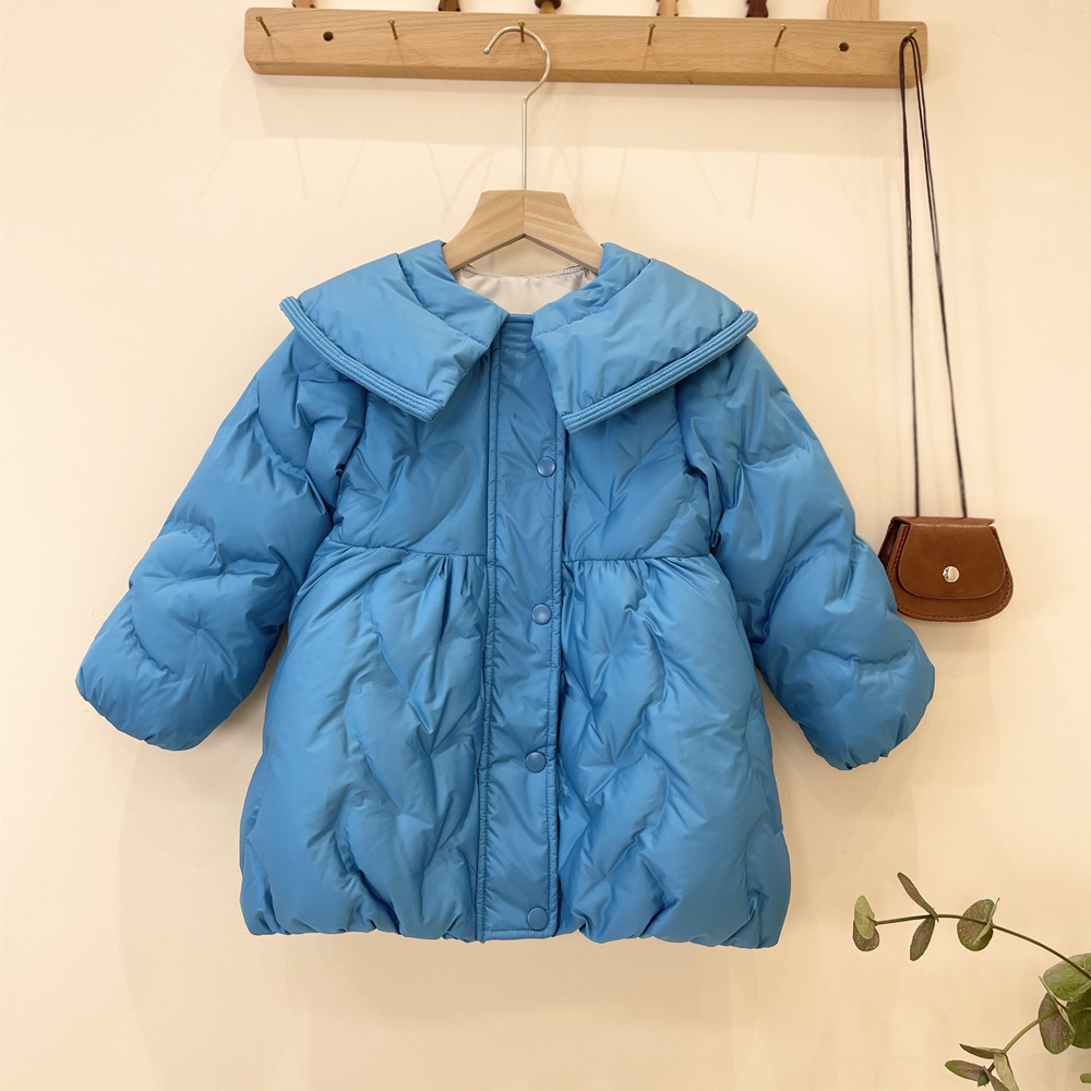 雅鹿儿童羽绒服女童中长款2022新款冬季韩版反季女宝宝加厚白鸭绒