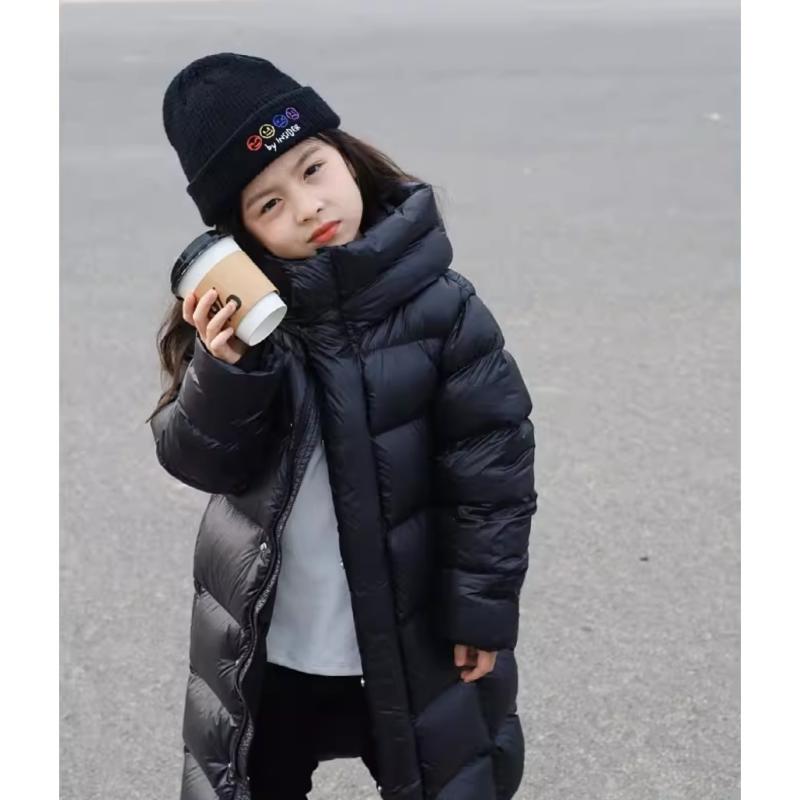 雅鹿男童女童反季儿童白鸭绒羽绒服过膝中长款加厚中大童冬季短款
