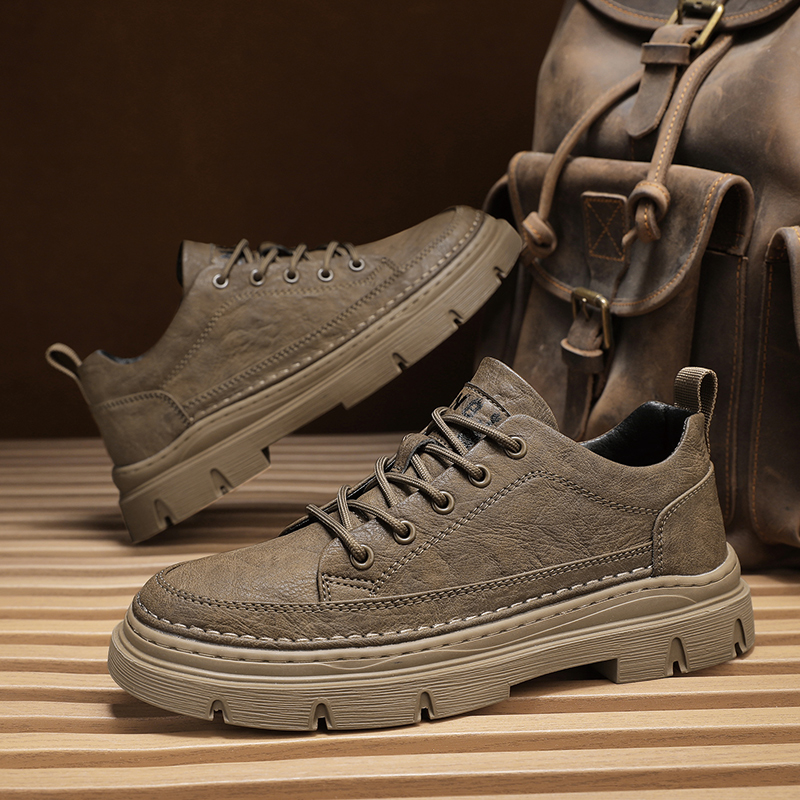 马丁靴男低帮年新款秋冬耐磨男士英伦工装皮鞋男款厚